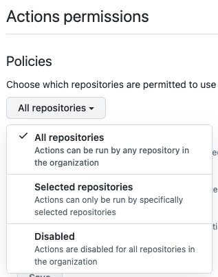 actions permissions